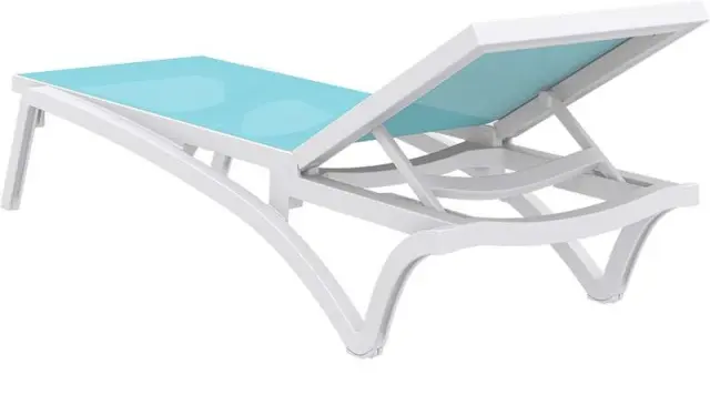 Ξαπλώστρα PACIFIC Λευκό/Turquoise PP/Textilene 193x68x35cm 3