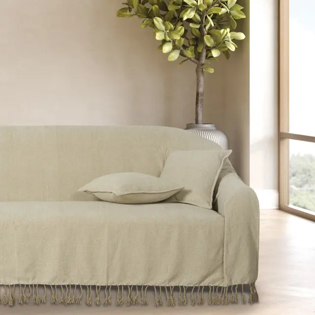 Διακοσμητικό Μαξιλάρι 40x40 Με Γέμιση Das Home 0271 Taupe 100% Chenille 2