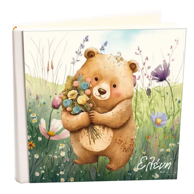 Άλμπουμ δερματινης my album, lovebears , Με όνομα Ελένη , άλμπουμ με ριζόχαρτο 35x35cm και κουτί άλμπουμ