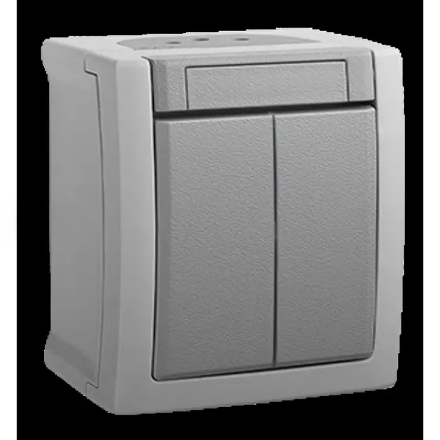 Pacific Grey (Quick Connection) Two Gang Switch
