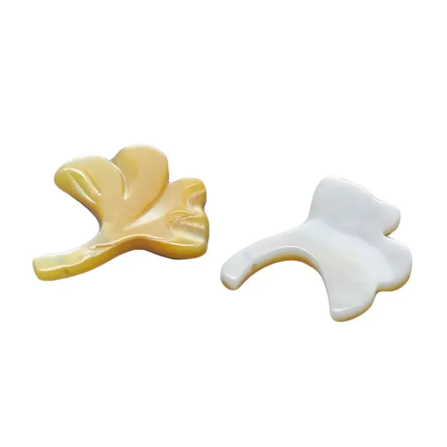 Mother of Pearl Ginkgo Leaf - Yellow - 16x15x2mm - 1τεμ