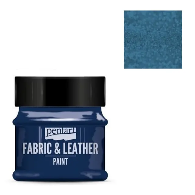 Fabric and leather paint 50 ml, Pentart -Χρώμα για ύφασμα και δέρμα, Glittering Blue