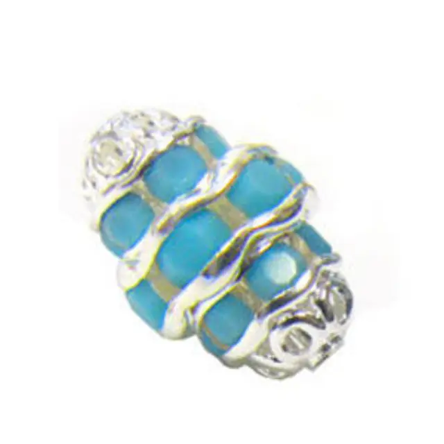 Rhinestone Fancy Oval Turquoise on Silver 12mm 1τεμ