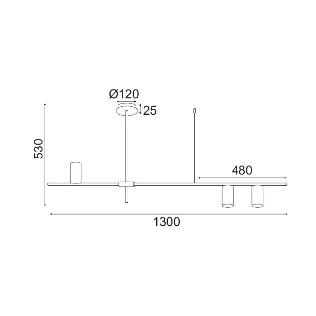 ΟΡΟΦΗΣ Φ/Σ 3ΧGU10 ΜΑΥΡΟ ΜΕΤΑΛΛΙΚΟ 130Χ12ΧΗ53CM ARISTO / OD843C130B 2
