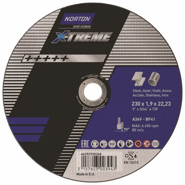 ΤΡΟΧΟΣ ΚΟΠΗΣ INOX X-TREME Φ230Χ1,9MM NORTON 66252920348