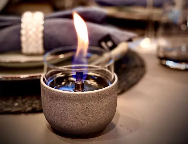 Επιτραπέζια Εστία Φωτιάς Violet 8 Lava Tenderflame με διάρκεια καύσης 3 - 4 ώρες, χωρητικότητα δεξαμενής 150ml και διαστάσεις 8.3x8cm - Grey TF-0440014