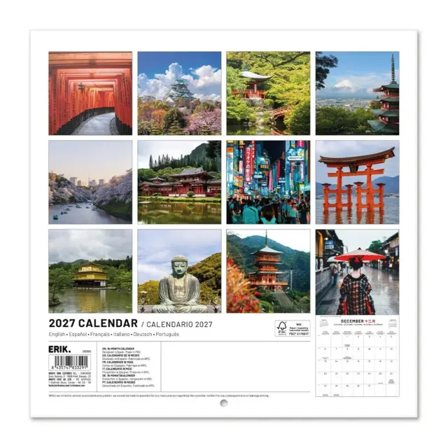 HMEΡΟΛΟΓΙΟ ΤΟΙΧΟΥ JAPAN 2027 30X30 CALENDAR CP27076 2