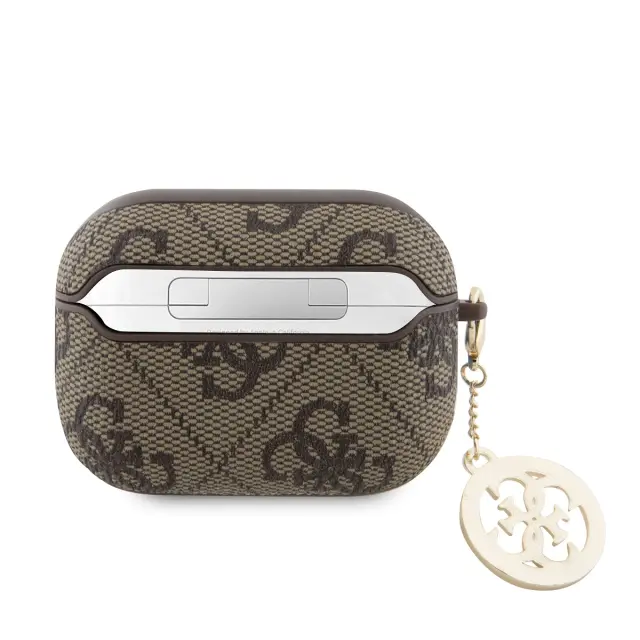Guess 4G Script PC/PU Charm Case for AirPods Pro 2 Brown 2