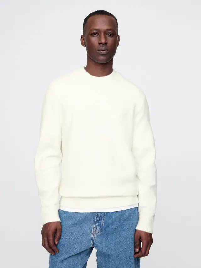 Εκρού Crewneck Πουλόβερ New off white