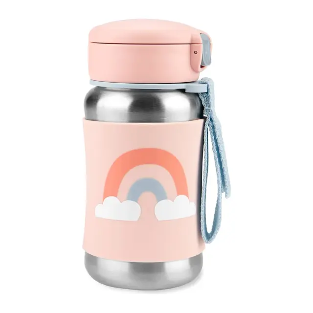 Skip Hop Spark Style Ανοξείδωτο Παγούρι με Καλαμάκι 350ml Rainbow Pink