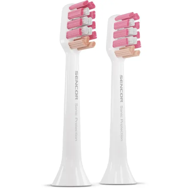 Sencor SOX 016 Ανταλλακτικές Κεφαλές 3D Shaped Ιδανικές για Βαθύ Καθαρισμό και Λεύκανση Συμβατές με Οδοντόβουρτσες Sencor SOC της Σειράς 1,2 και 3 2