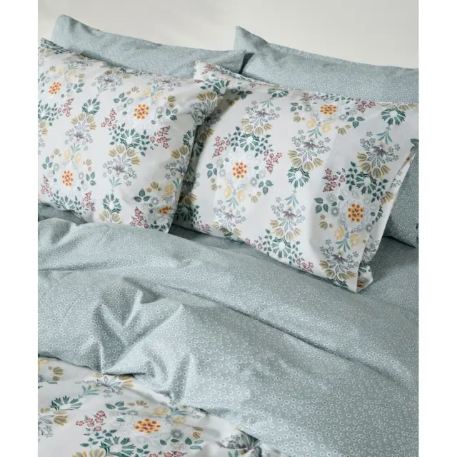 Σετ Σεντόνια Υπέρδιπλα 4 Τεμαχίων Kentia Marita Light Blue-Sage Green-Yellow Red-White 240x270 2
