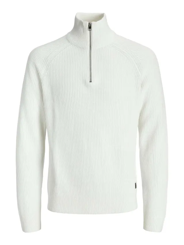 JJPANNEL KNIT HALF ZIP AW25 Cloud Dancer - L