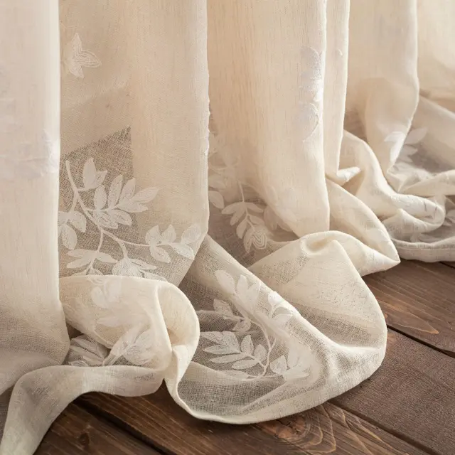 Κουρτίνα με Τρουκς Gofis Home Leaf 10-04-532-11/06 Beige AW24 140x280 3