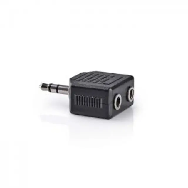 Αντάπτορας 3,5mm Stereo αρσ. - 2x 3,5mm Stereo θηλ., σε μαύρο χρώμα. 2