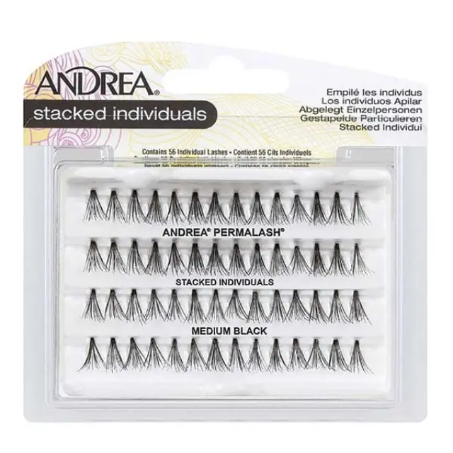 Andrea Stacked Individuals Lashes Medium Black 56 Ea