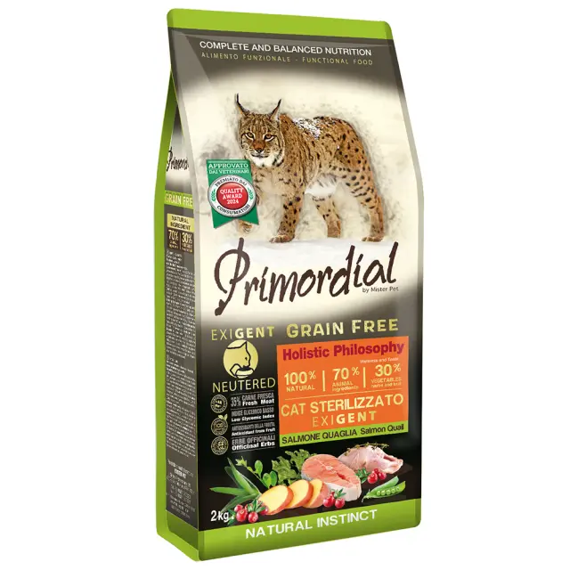 Primordial Cat Neutered Exigent Salmon-Quail 2kg