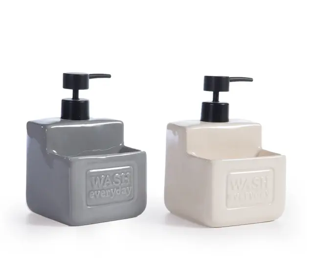 Nef-Nef Homeware Δοχείο Κρεμοσάπουνου Ceramic Clean Off White 2