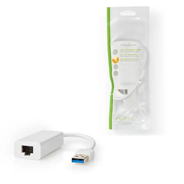Αντάπτορας δικτύου USB 3.0, USB A αρσ. - RJ45 θηλ., με ενσωματωμένο καλώδιο 0,20m.