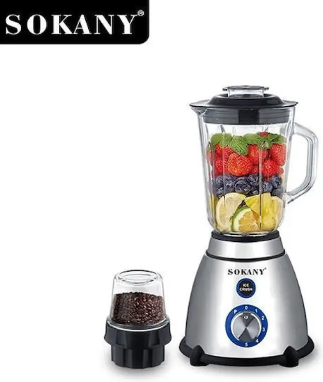 Sokany Μπλέντερ με Γυάλινη Κανάτα 1.5lt 800W Χάλκινο SK-03031