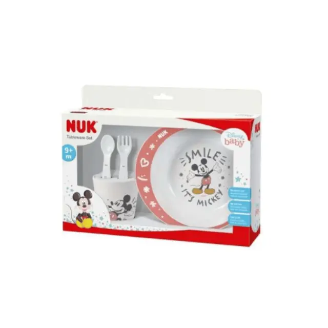 Nuk Σετ Φαγητού Mickey Mouse για 9+ μηνών Ροζ (10.225.015), 4τμχ