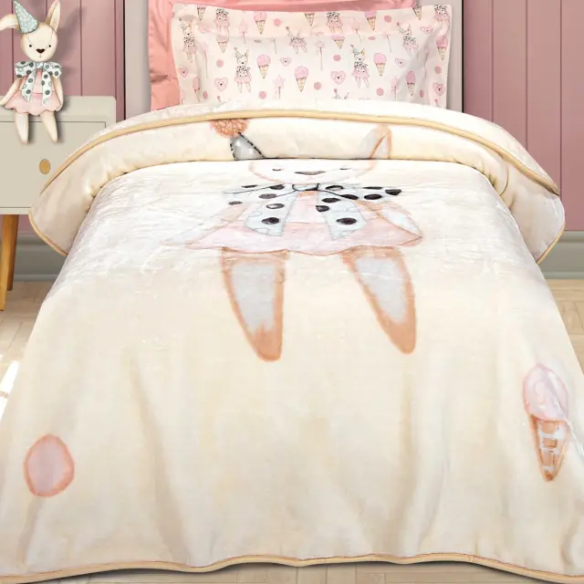Κουβέρτα 160X220 Μονή 650gsm Essential Greenwich Polo Club 8859 Cream 100% Πολυέστερ 2
