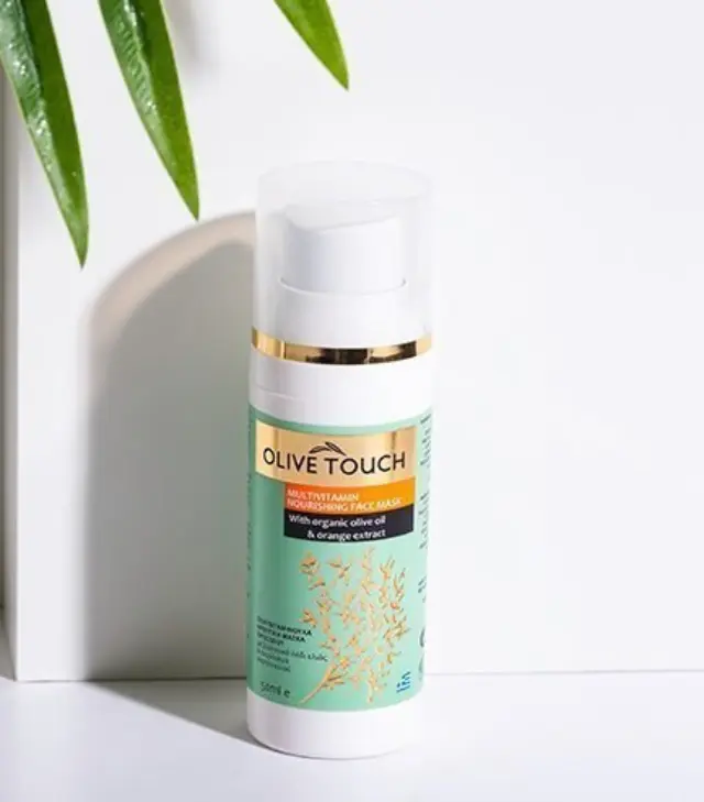 OLIVE TOUCH Πολυβιταμινούχα Θρεπτική Μάσκα Προσώπου με βιολογικό Λάδι Ελιάς και εκχύλισμα πορτοκαλιού 50ml