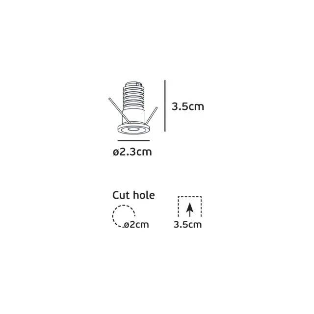 Smol 04436/W/C Χωνευτό φωτιστικό οροφής led 1W 4000K 24° ø2.3cm λευκό Άσπρο 3