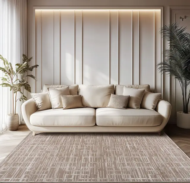 Χαλί 160x230 Beauty Home Serena Art 9836 Μπεζ-Γκρι P.P.Heat Set-Shrink Polyester 2