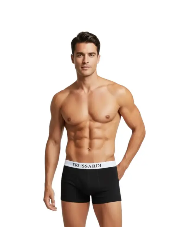 Trussardi Jeans – Ανδρικά Μποξεράκια 2Pack TRU2UTR01-03BLAC Μαύρο - 2XL