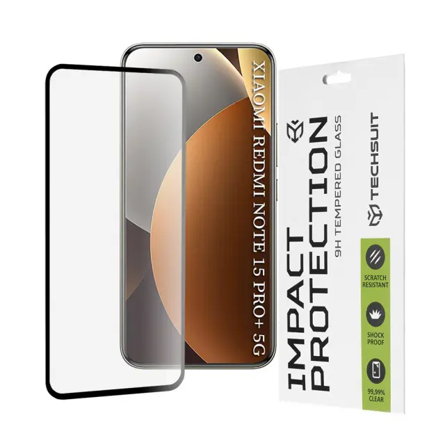 Techsuit® Full Glue Curved Tempered Glass για Redmi Note 15 Pro Plus/Poco M8 Pro 5G- Black