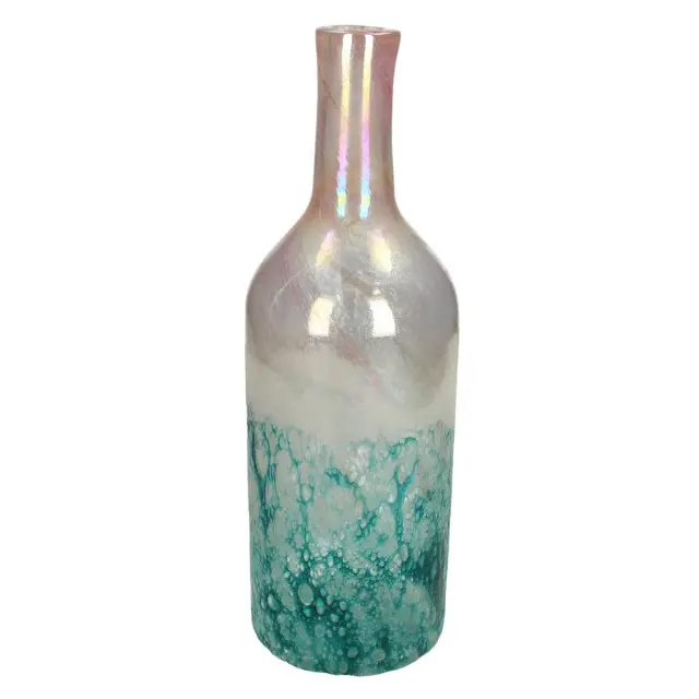 Βάζο Τιρκουάζ Γυαλί 12x12x36cm