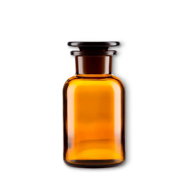 Μπουκαλάκι γυάλινο καραμελέ με πώμα, 125ml
