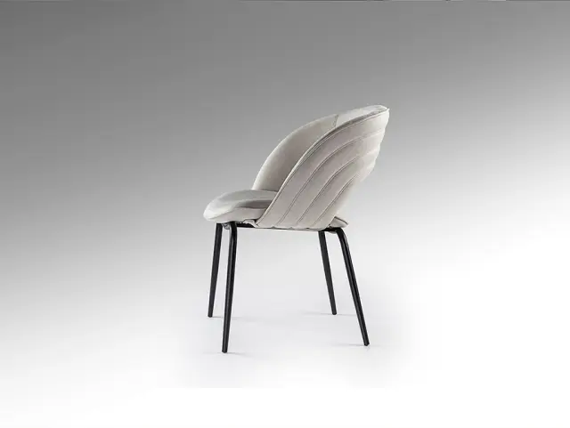 Καρέκλα Nim 642118 Stone/Black Μεταλλική με Καμπύλο Κόντρα Πλακέ Γκρί Μαύρο Πέτρα 3