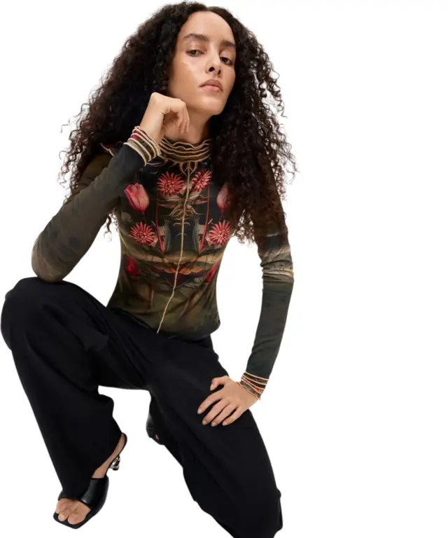 Desigual - Γυναικείο Μπλουζάκι Life Is Cool 26WWTK32-2000 Μαύρο με Σχέδια 3