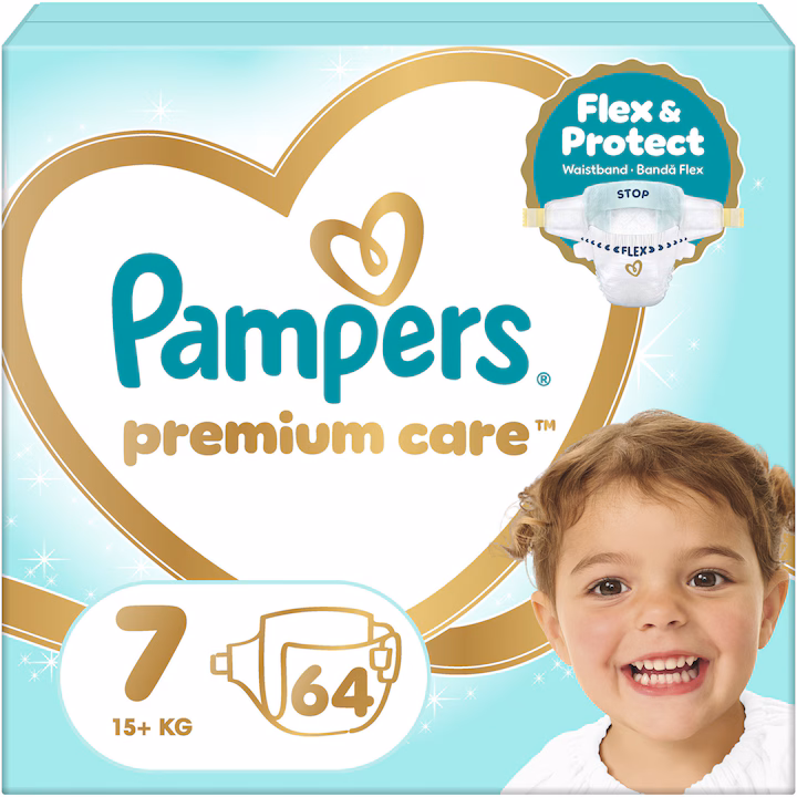 Pampers πανες Premium Care Megapack No7 (15kg+) Βρεφικές Πάνες, 64τεμ 2
