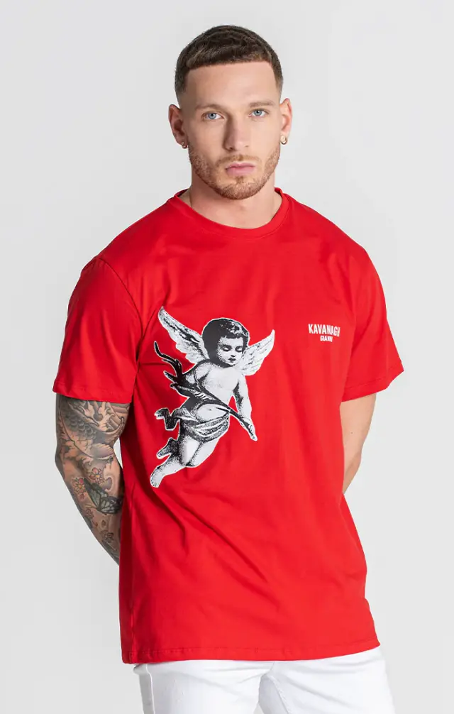 Gianni Kavanagh Ανδρικό ANGEL T-Shirt Βαμβακερό Regular-Fit – Red - S