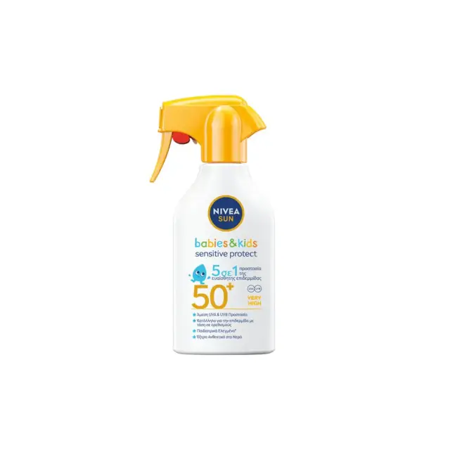 Nivea Sun Babies & Kids Sensitive Protect SPF50+ Παιδική Αντιηλιακή Λοσιόν 5 σε 1, 250ml