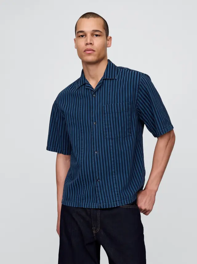 Τζιν Peplum Cami Navy stripe