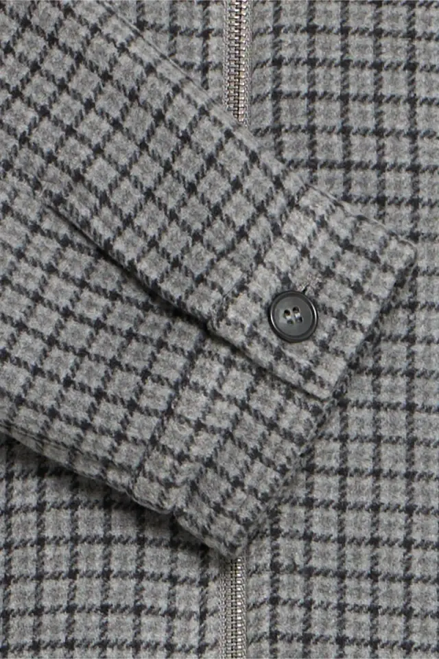 Casual Friday Ανδρικό ZAIDE Καρό Μπουφάν – Charcoal Grey Melange - M 3