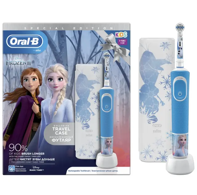Oral-B Παιδική Επαναφορτιζόμενη Ηλεκτρική Οδοντόβουρτσα Special Edition Frozen 2 Kids 3+ & Θήκη Ταξιδίου 1τμχ