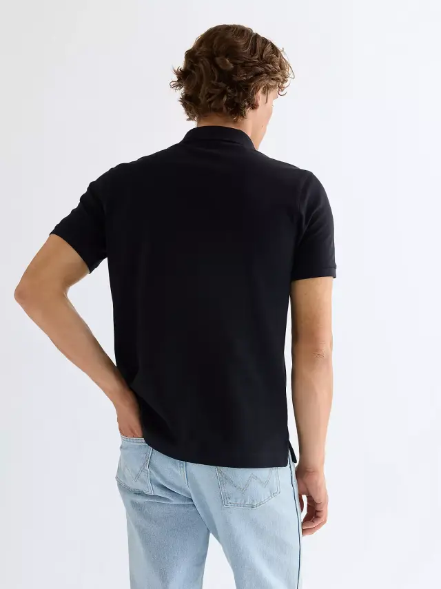 Wrangler Ανδρικό Pique Polo Shirt 112378426 – Black - 3XL 2