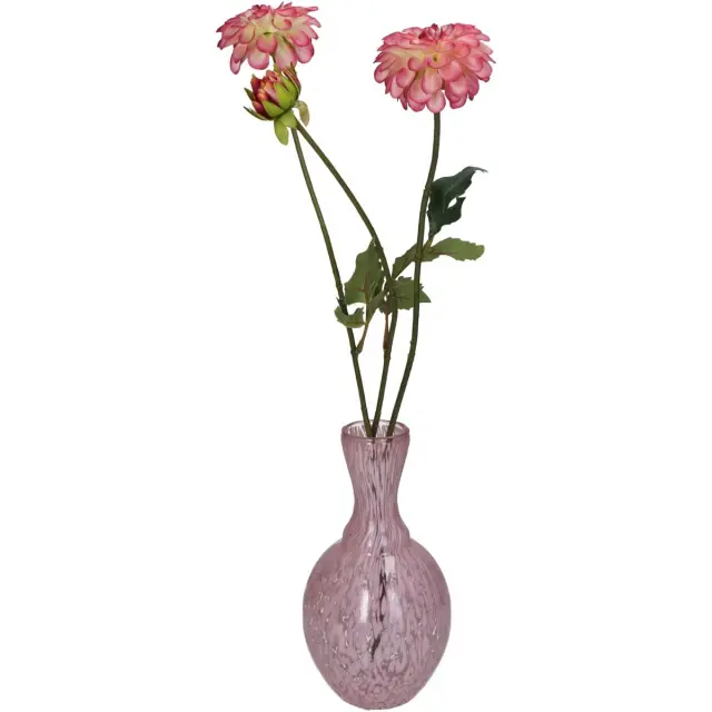 Βάζο Ροζ Γυαλί 12x12x23cm 2