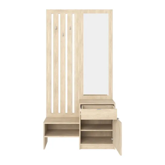 Έπιπλο εισόδου με καθρέπτη Citra pakoworld sonoma 100x34.3x199.5εκ 3