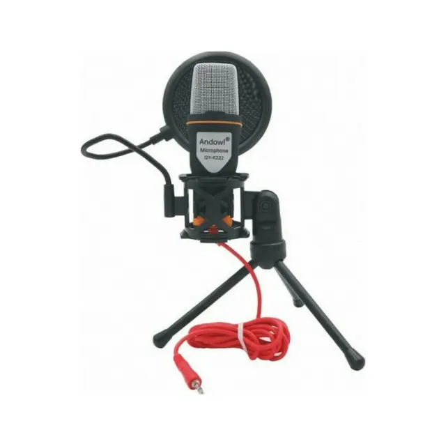 Andowl Πυκνωτικό Μικρόφωνο 3.5mm QY-K222 Τοποθέτηση Shock Mounted/Clip On Φωνής 2