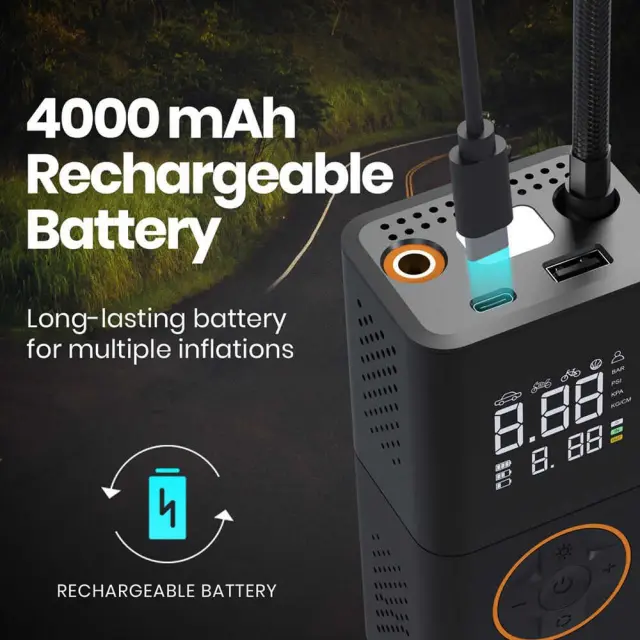 Ασύρματη Τρόμπα Αέρος Techsuit GoInflate (AI1) 150 PSI με Power Bank 2