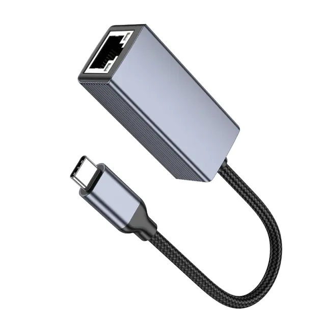 Αντάπτορας Hoco UA37 USB-C σε RJ45 OTG 10/100/1000Mbps 12cm Γκρι 3