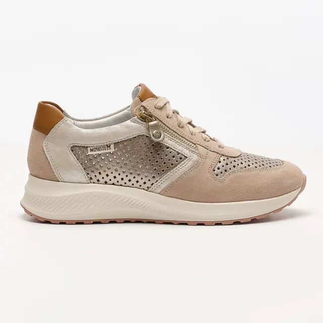 Mephisto Sneakers Γυναικείο δέρμα/δέρμα Nubuck Μπεζ MEP/KIM PERF L/SAND