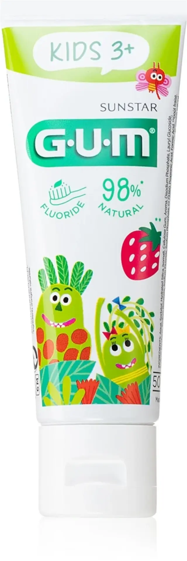 GUM Kids Παιδική Οδοντόκρεμα 3-6 ετών με Γεύση Φράουλα 1000ppm 50ml 2