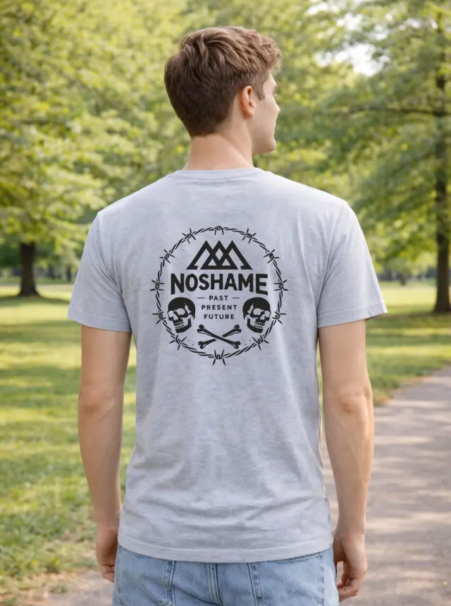 T-shirt Noshame® Γκρί με τύπωμα - 142628 - XXL